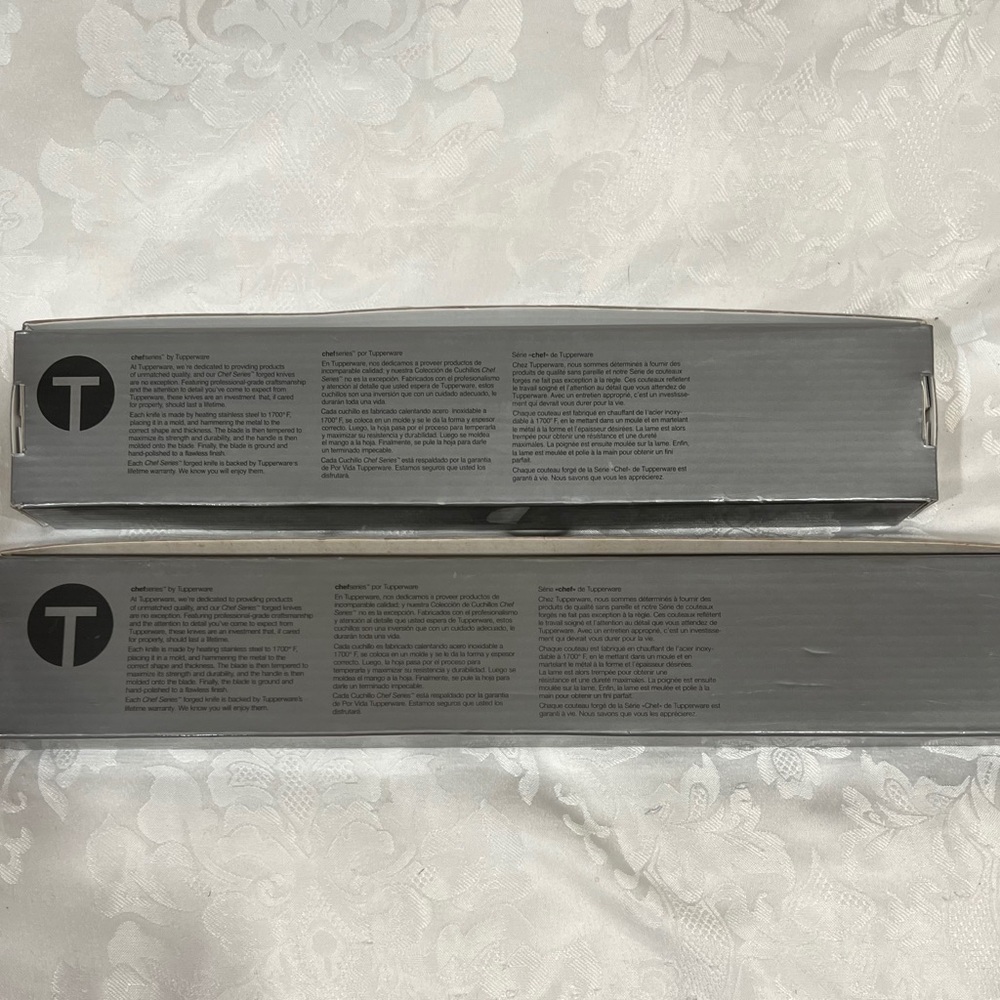 NEW (NIB)Tupperware Chef Series Carving Knife & Fork Set, Forged Stainless Steel - Picture 9 of 13